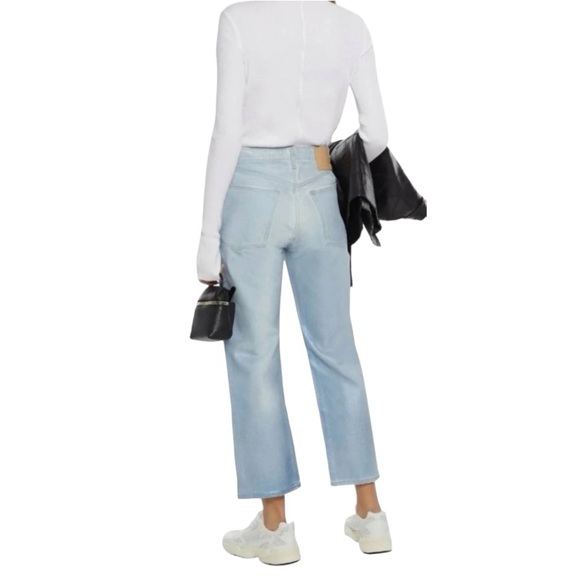 Rag & Bone Maya High Rise Ankle Straight Jeans in Raven Foil - Picture 7 of 7